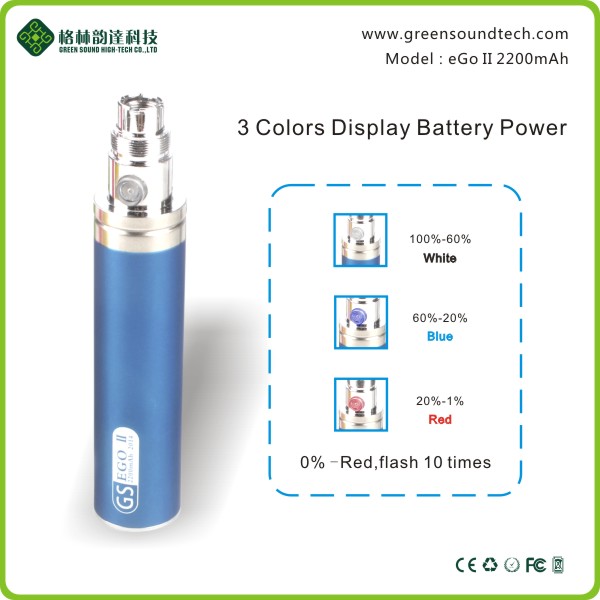 新しいトレンド2014年! エゴecig電池greensoundii2200mahバッテリ用保持1週間特許製品問屋・仕入れ・卸・卸売り