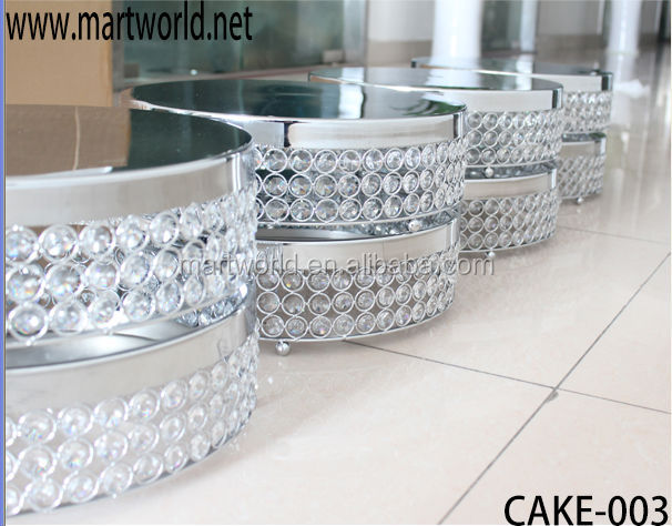 銀の金属の正方形の結晶のウェディングケーキスタンドケーキのディスプレイを掛けるとスタンドstandcake結婚式の装飾のためのクリスタル( mh2017)仕入れ・メーカー・工場