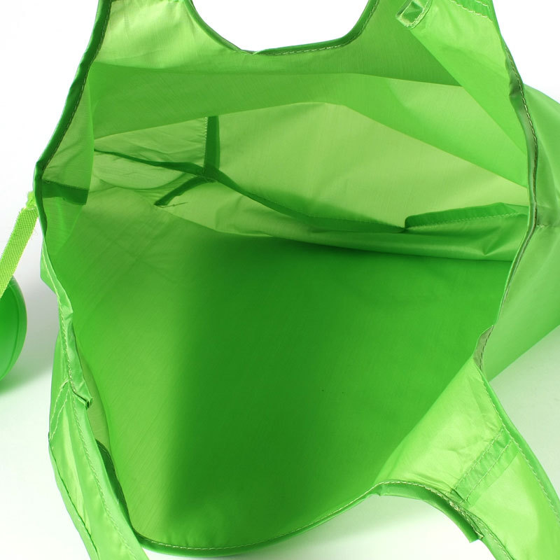エコ- 優しい緑peボールポケット付きナイロン折り畳み式のショッピングバッグ問屋・仕入れ・卸・卸売り