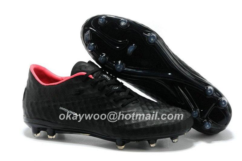 2014 World Cup HyperVenom FG Football Boots chuteira Soccer Shoes Outdoor Soccer cleats Black White Free shipping Size 39-45_1