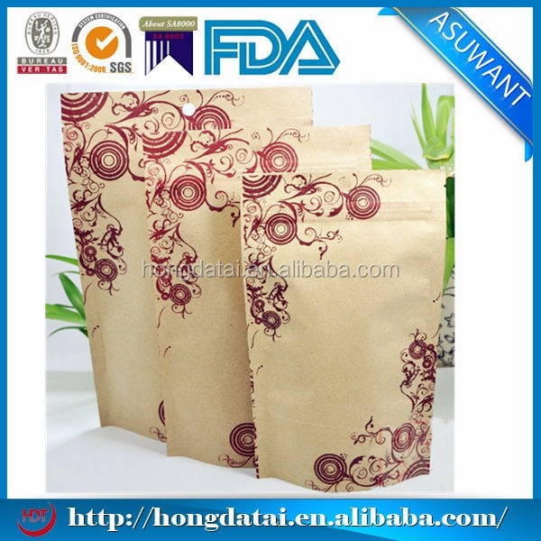 kraft paper empty tea bag with side gusset