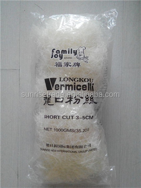 Certificated by HACCP/ISO/FDA/QS A Quality Green Bean/Pea Cut Longkou Vermicelli