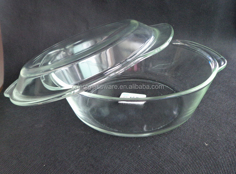 高品質2l明確なラウンドパイレックスガラススチーマー鍋ガラス蓋つき問屋・仕入れ・卸・卸売り