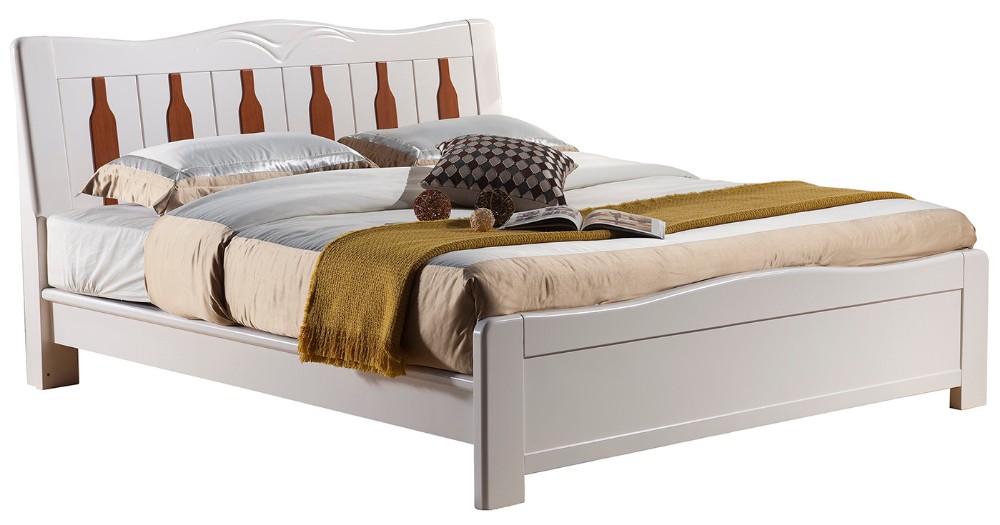 シンプルな木製の寝室の家具白ダブルベッドデザイン3109仕入れ・メーカー・工場