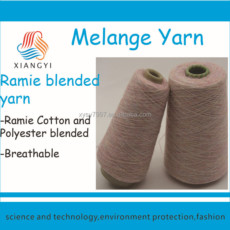 ramie 10% polyester 10% cotton 80% melange yarn