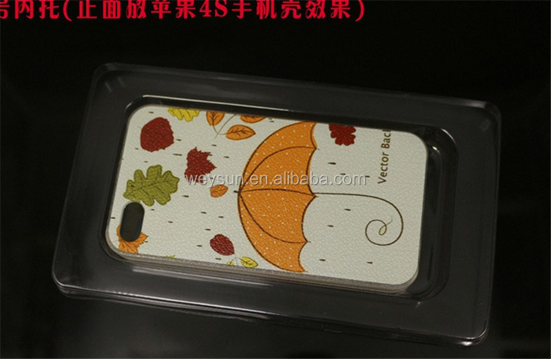 155*90*15ミリメートル電話ケース小売包装でブリスターハング穴空白クラフト紙パッケージでpvc 窓ポーチケースボックスパッケージ仕入れ・メーカー・工場