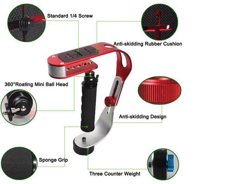 Red Professional Handheld Stabilizer Video Steadicam for Canon Nikon Sony Pentax Digital Camera DSLR Camcorder4.jpg