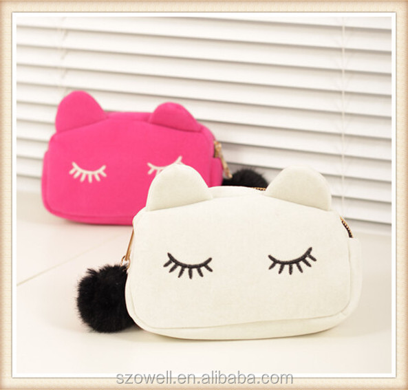 ファッションデザイン素敵な猫の顔化粧品袋韓国の女性の夜のパーティーのための女性の化粧ポーチ 問屋・仕入れ・卸・卸売り