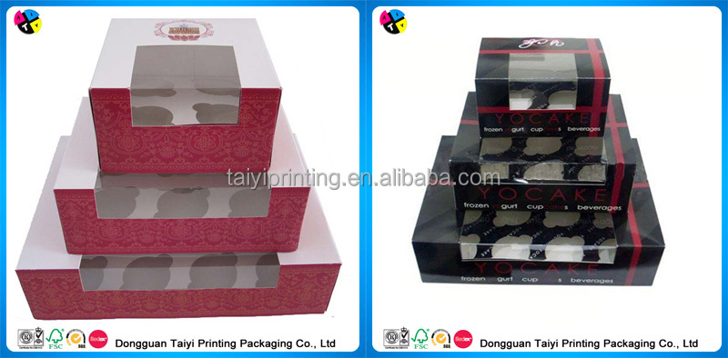 2014 customized printed mini cupcake boxes