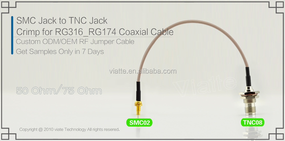 Smcjack/にメスtncジャック/rg316_rg174メス圧着用同軸ケーブルのコネクター仕入れ・メーカー・工場