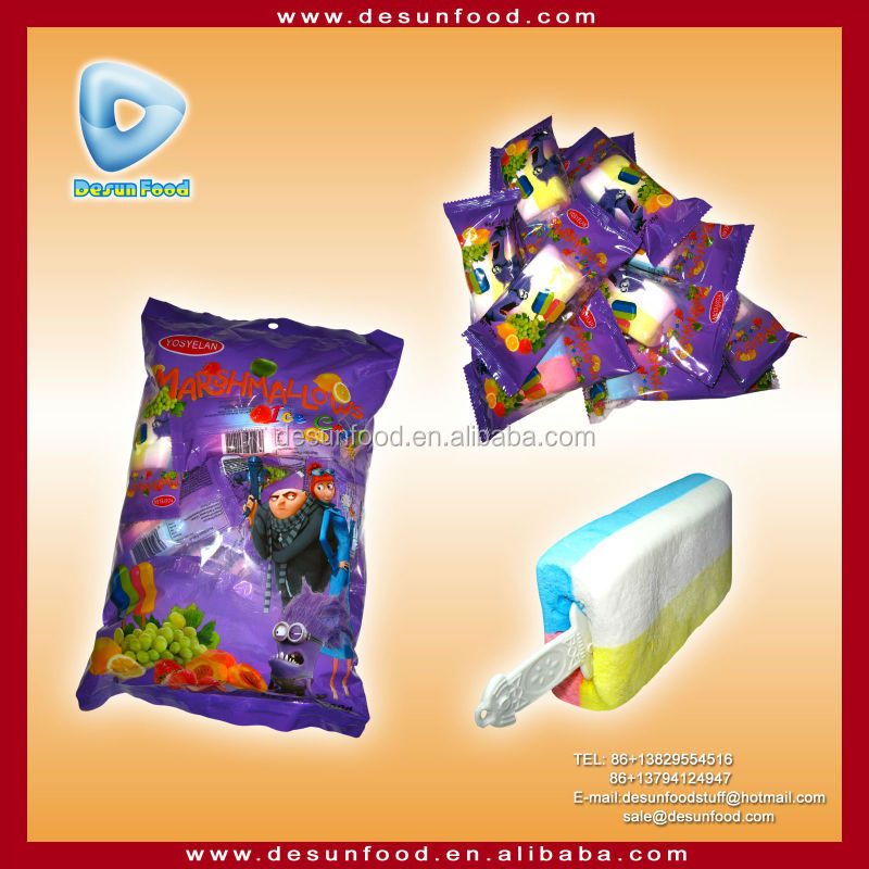 New item 4 colours ice cream stick marshmallow