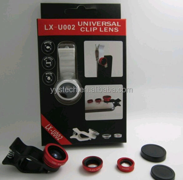 Fisheye Lens Camera Lens Universal Clip Lens for Iphone 4 s / 5s & Samsung with Fisheye Wide-angle Macro