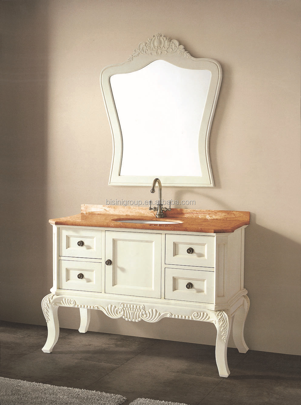 ヨーロッパスタイルのバスルームの家具、 木製の浴室用キャビネットシンク付き、 ビンテージ浴室洗面化粧台( bf08- 4280)仕入れ・メーカー・工場