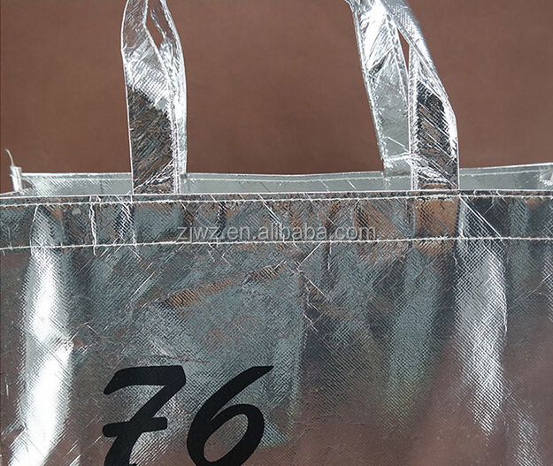 プロモーション2015メタリックシルバーカラー不織布ショッピングトートバッグ仕入れ・メーカー・工場