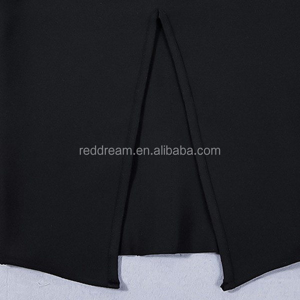 2016新しいセクシーな黒ボトンハイネックスプリットセレブスタイル包帯ドレス仕入れ・メーカー・工場