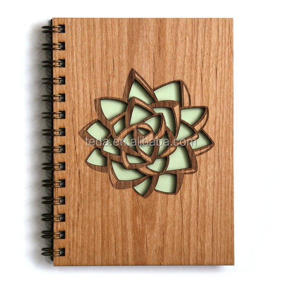 Flower Shape wooden Journal Notebook