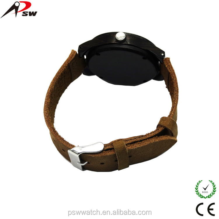 natural character handmade unique sandal Enoby leather wooden watch men wood watch wholesale