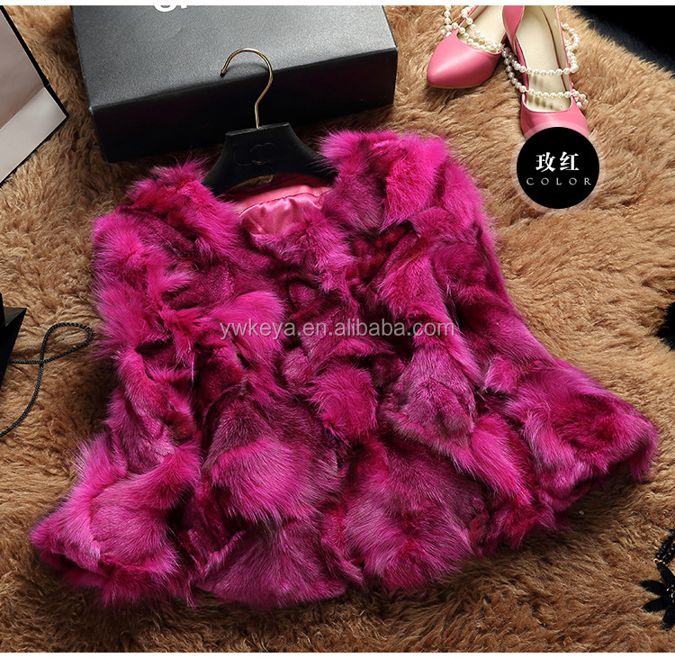 冬の女性のショートスタイル販売2015リアルキツネの毛皮のコート5色付き仕入れ・メーカー・工場