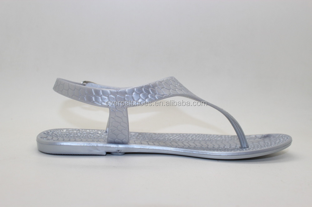 シンプルなデザイン女性平らなスリッパのサンダル明確なゼリーの靴仕入れ・メーカー・工場