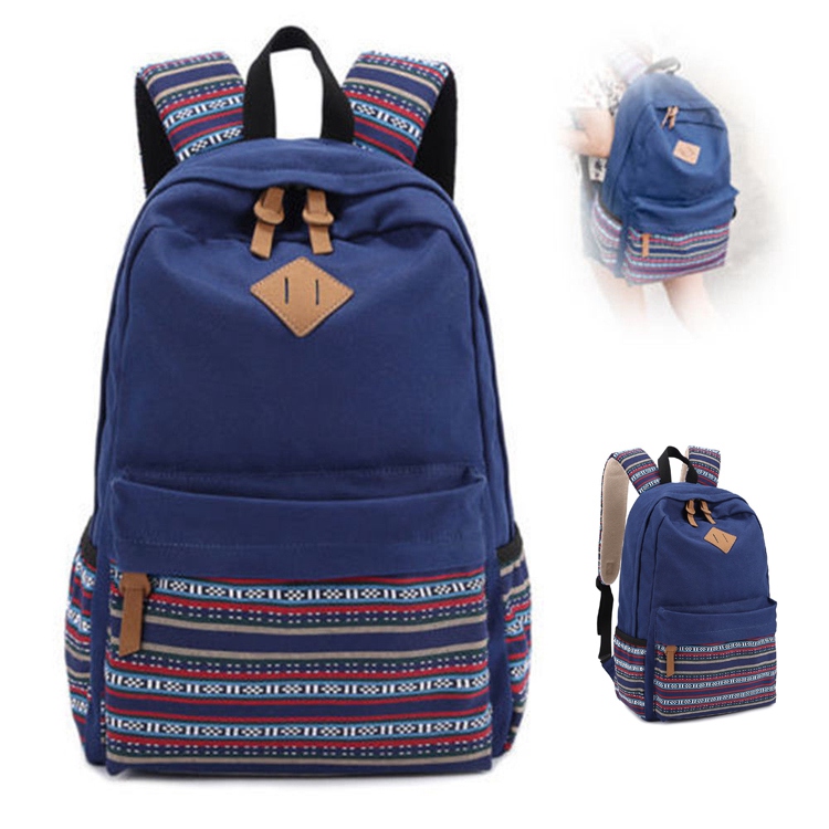 Roihao xiamen alibaba supplier high school lady canvas school bags and backpacks