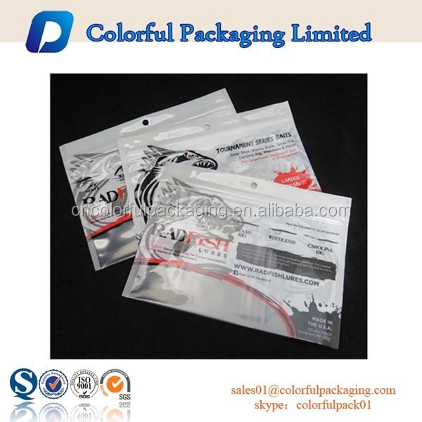 Laminated Soft Plastic Bag Package For Fishing Lures Bait With Ziplock