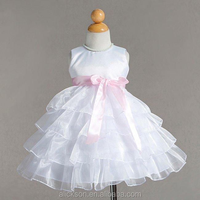 夜会服の袖なしフェッチスクープbowsknot小さな女の子のフラワーガールのドレス問屋・仕入れ・卸・卸売り