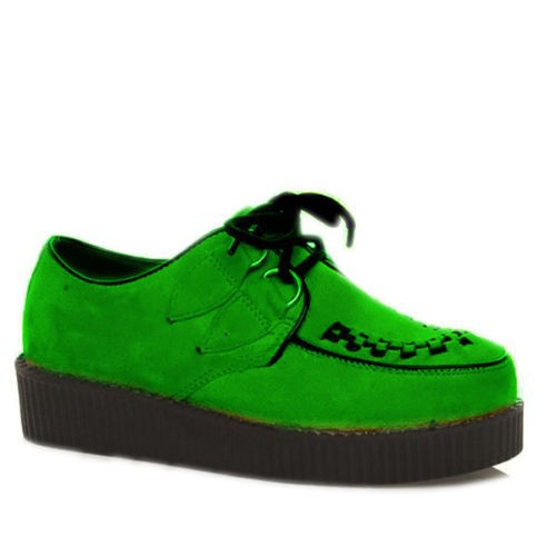 WOMENS SHOES CREEPERS PLATFORM WEDGE LACE UP SHOES CASUAL SHOES BOOTS