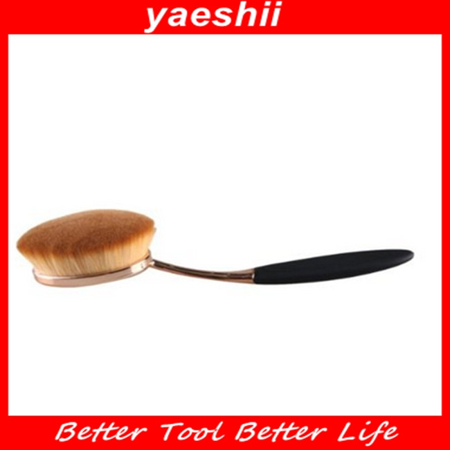 Yaeshii 2016新しいオーバル形状黒+ゴールデン歯ブラシ化粧品メイクブラシ 問屋・仕入れ・卸・卸売り