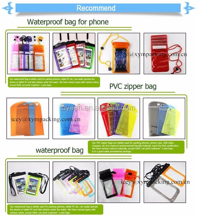 Factory selling customized plastic PVC mobile phone waterproof bag