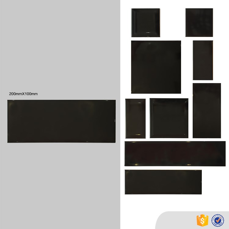Baksteen effect pure zwarte tegel, 10x20 keuken geglazuurd indoor ...