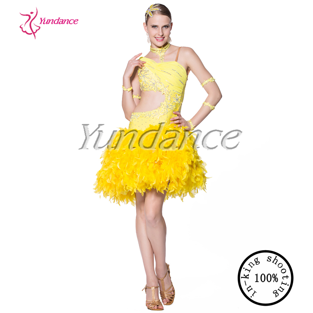 2016 Sexy Yellow Dancing Competition Latin Dance Dresses L1033 Buy