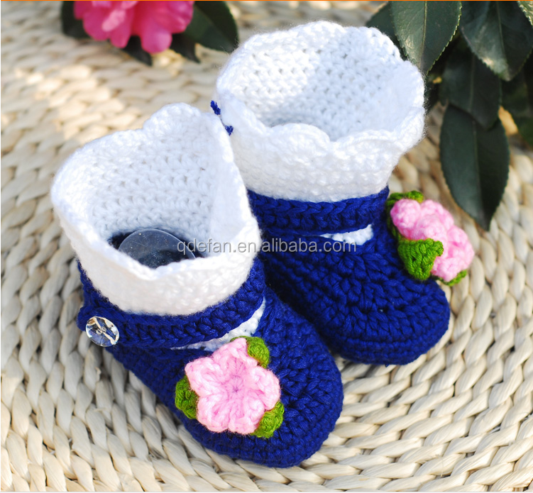 Wholesale Knitted Baby Booties/shoes Hand Crochet Baby 