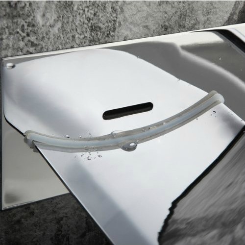 Grifo de latón de cascada de cristal montado en la pared LED, grifo