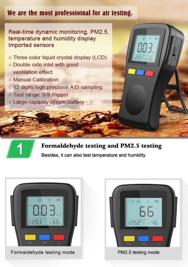 家庭での使用とpm2.5付きテスターテスターホルムアルデヒドの温度と湿度の表示問屋・仕入れ・卸・卸売り