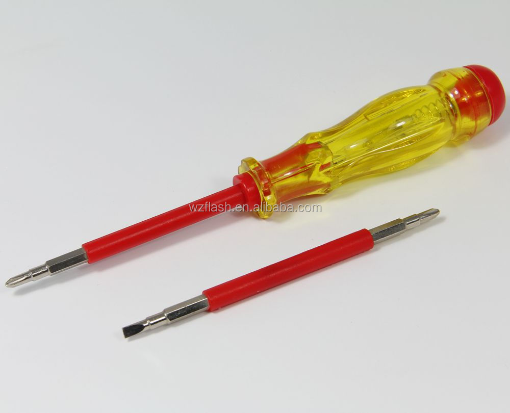 Two Ways Use Screwdriver Tester With Acrylic Crystal Handle And Crv