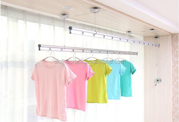 Pully Ceiling Mounted Clothes Rack Factory Best Indoor Garment