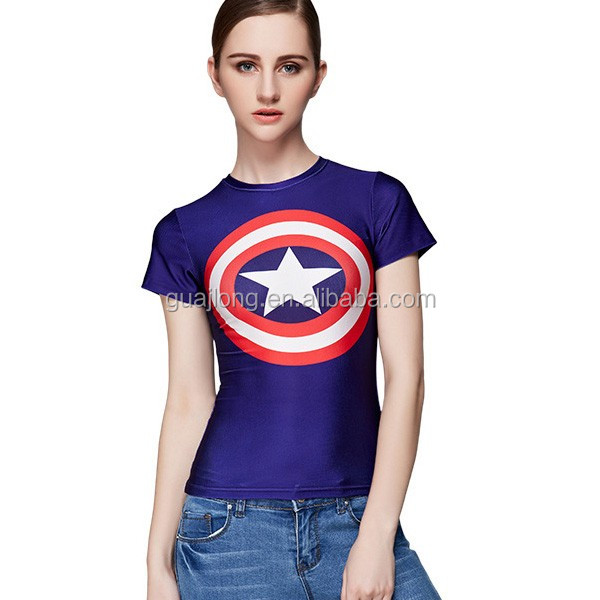 新しい到着ファッションデザイン圧縮タイツ女性トップtシャツ仕入れ・メーカー・工場