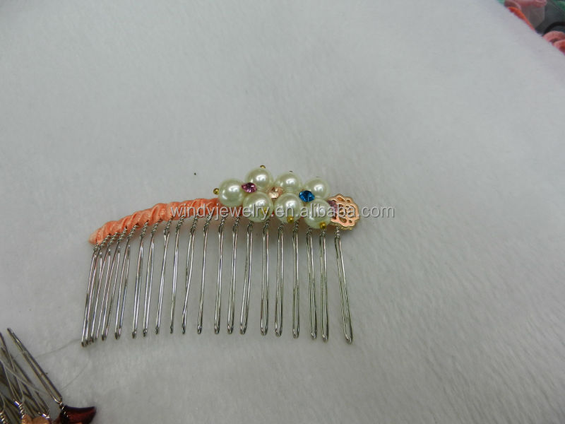 高品質のヘアアクセサリーパール付き女性の毛の櫛問屋・仕入れ・卸・卸売り