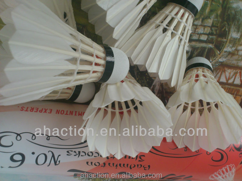 なし。 羽根のためのアヒルの羽6badmintion中国で作られた。 特性は安定性と耐久性仕入れ・メーカー・工場