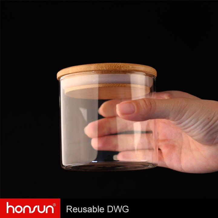 Ecofriendly Airtight Cylinder 100ml Candle Glass Jar With Lid