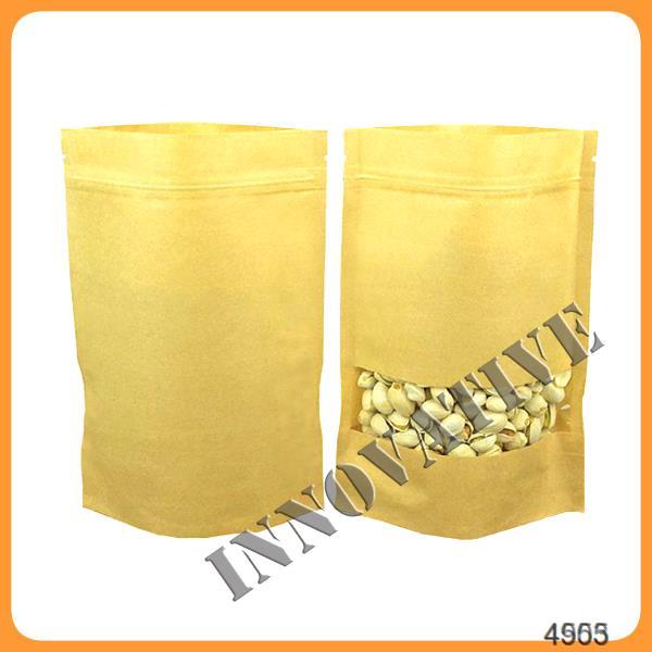 zipper kraft  resealable paper bags packaging kraft food Resealable coffee paper bags bags