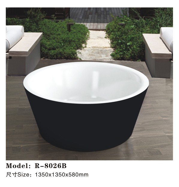 Acrylic Material Fiberglass Outdoor Hot Tub Black And White Free