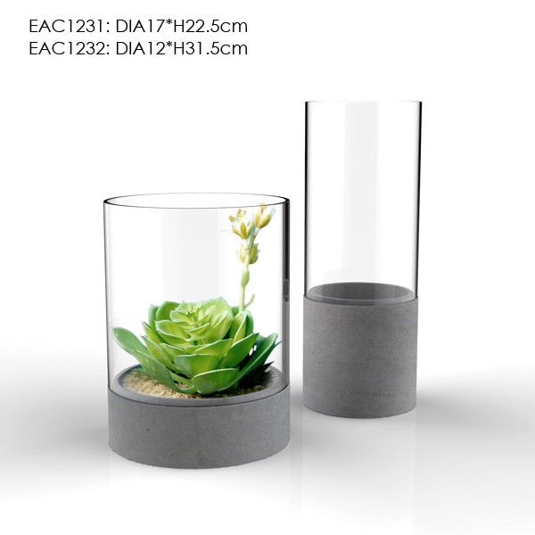 Round Shaped Glass Plant Pot/glass Flower Pot Garden Pots Glassware