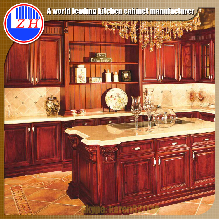 Bangladesh Project Wood Veneer Laminate Solid Wood Kitchen Cabinet