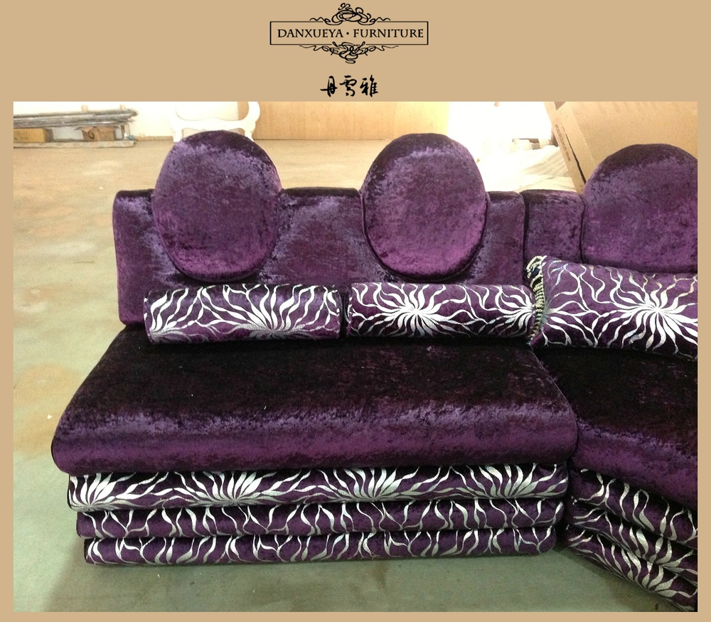 Salon style arabe u forme violet coin canapé fixe, ktv canapé fixe ...