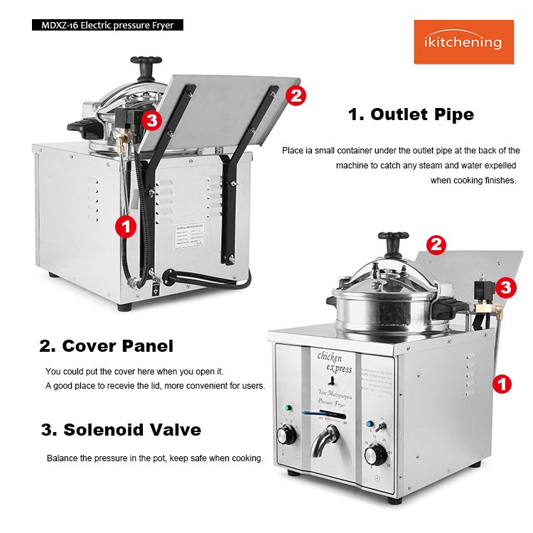 Small Oil Fryer,Broasted Chicken Counter Top Pressure Fryer Electric