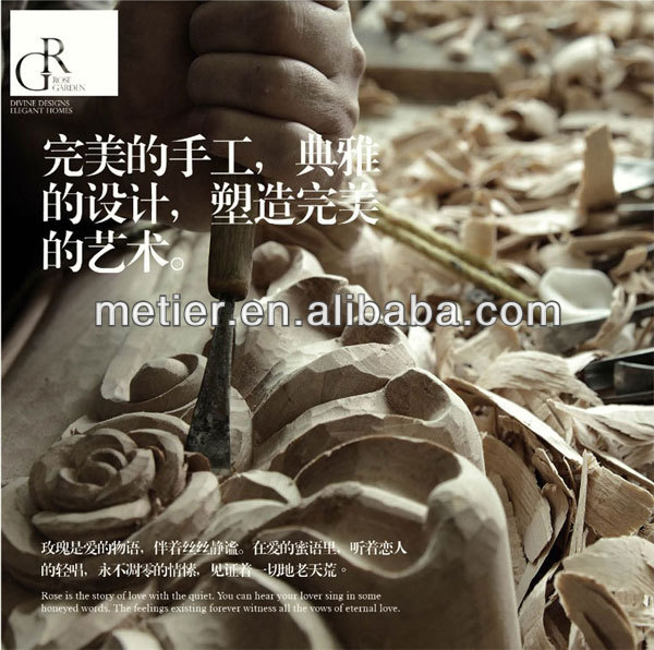 フレンチスタイルロマンチックなバラの木彫りの電話チェア仕入れ・メーカー・工場