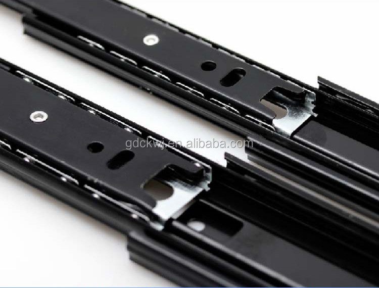 three folds ball bearing slides kitchen telescopic drawer channel soft close drawer slides