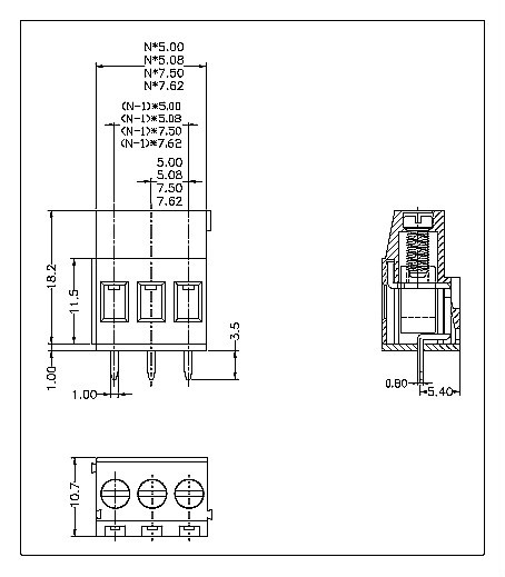 偉大な量とpitch5.0/5. 08ミリメートル緑と、 端子台、 kf129c仕入れ・メーカー・工場