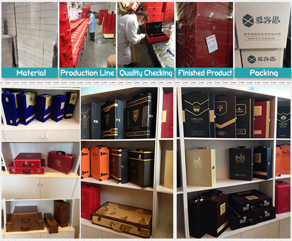 2014 hot sell X-452 handmade custom red wine paper box with hot stamping